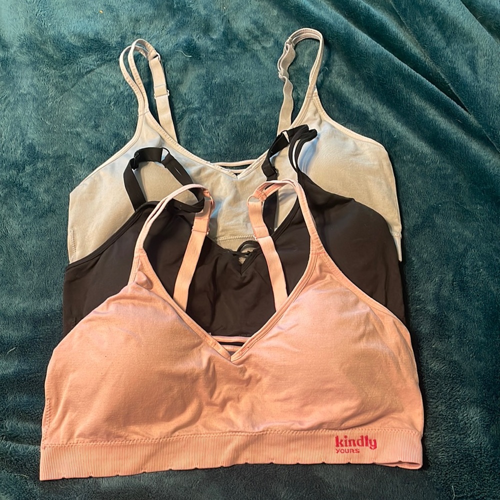 Set of 3 Kindly bras. Lightly padded and so comfortable!! EUC